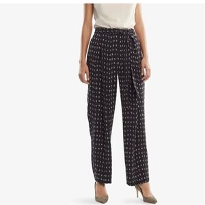 MM Lafleur Navy  Flynn Patterned Wide Leg Pants Size 10